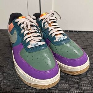 Men’s Colorful Nike Air Force 1 Undefeated Sneakers with Colorful Accents